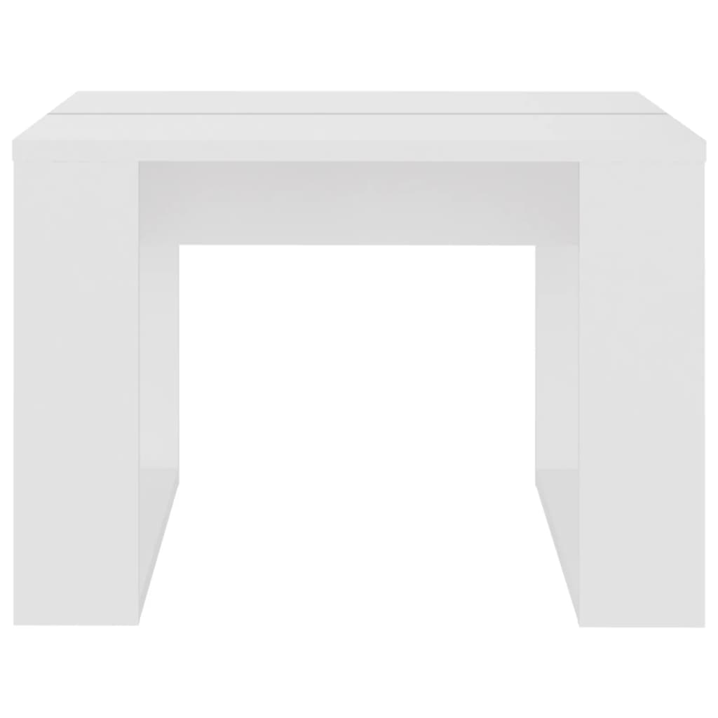 vidaXL Mesa de apoio 50x50x35 cm contraplacado branco