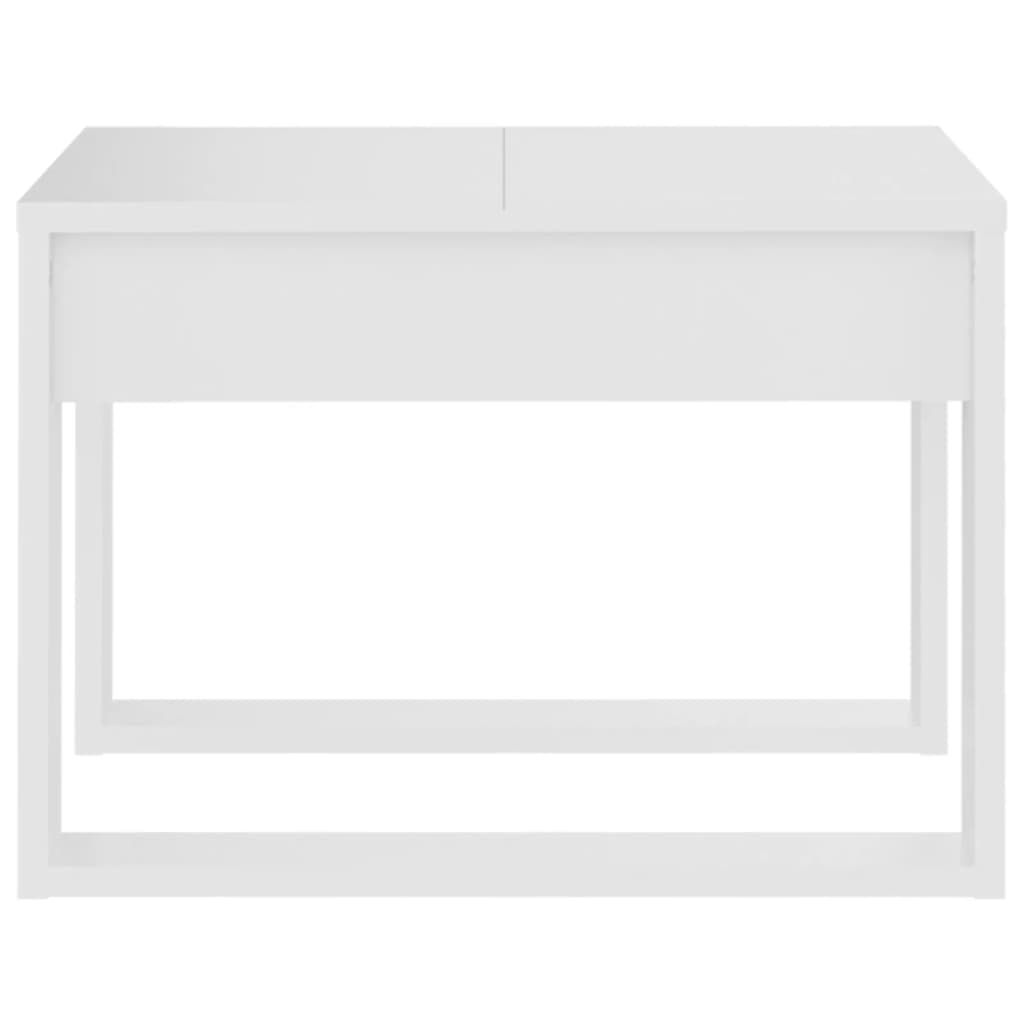 vidaXL Mesa de apoio 50x50x35 cm contraplacado branco