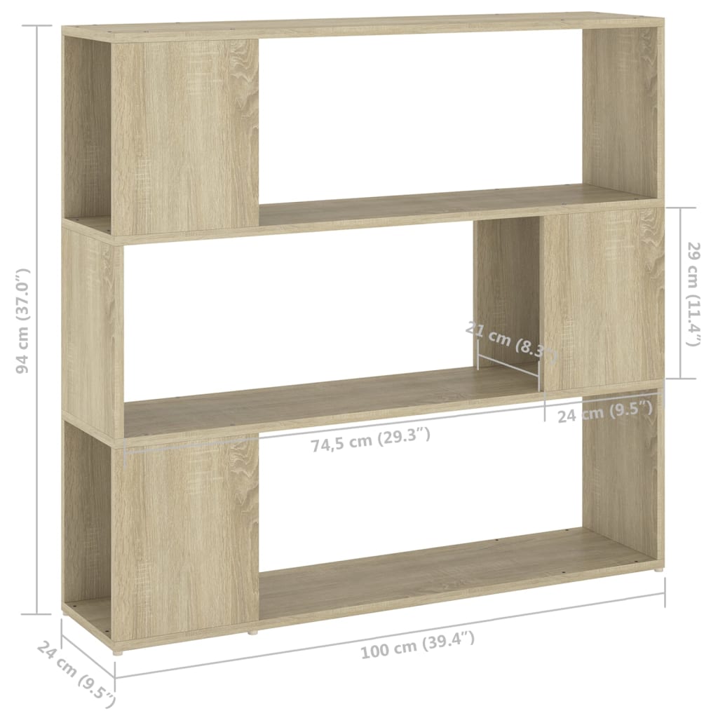 vidaXL Estante/divisória 100x24x94 cm cor carvalho sonoma