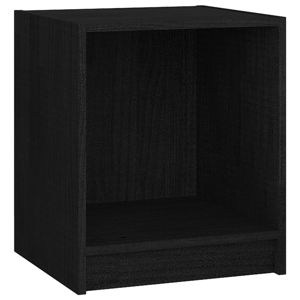 vidaXL Mesas de cabeceira 2 pcs 35,5x33,5x41,5 cm pinho maciço preto