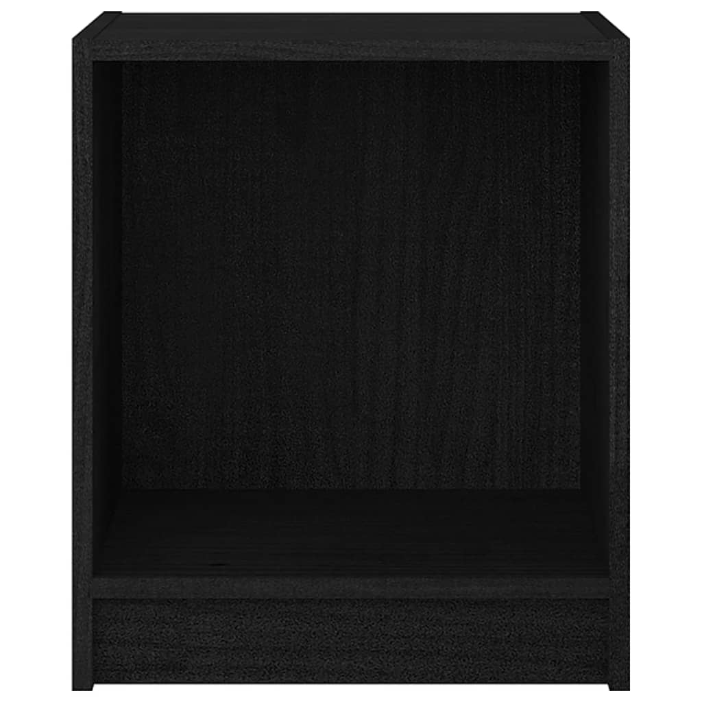 vidaXL Mesas de cabeceira 2 pcs 35,5x33,5x41,5 cm pinho maciço preto