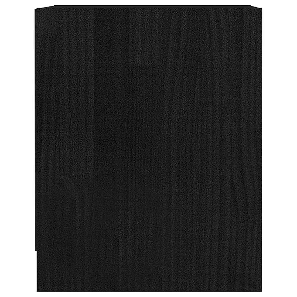 vidaXL Mesas de cabeceira 2 pcs 35,5x33,5x41,5 cm pinho maciço preto