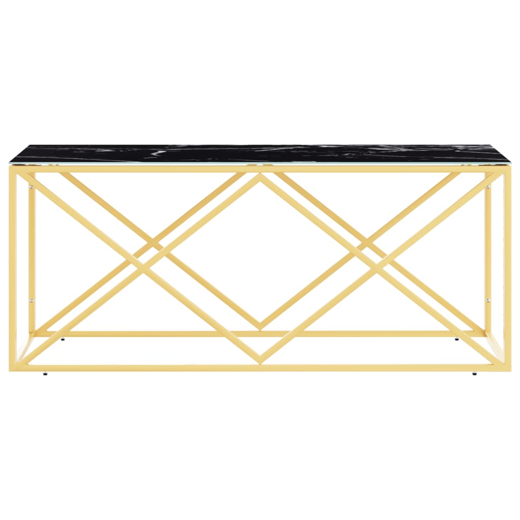 vidaXL Mesa de centro 110x45x45 cm aço inoxidável e vidro