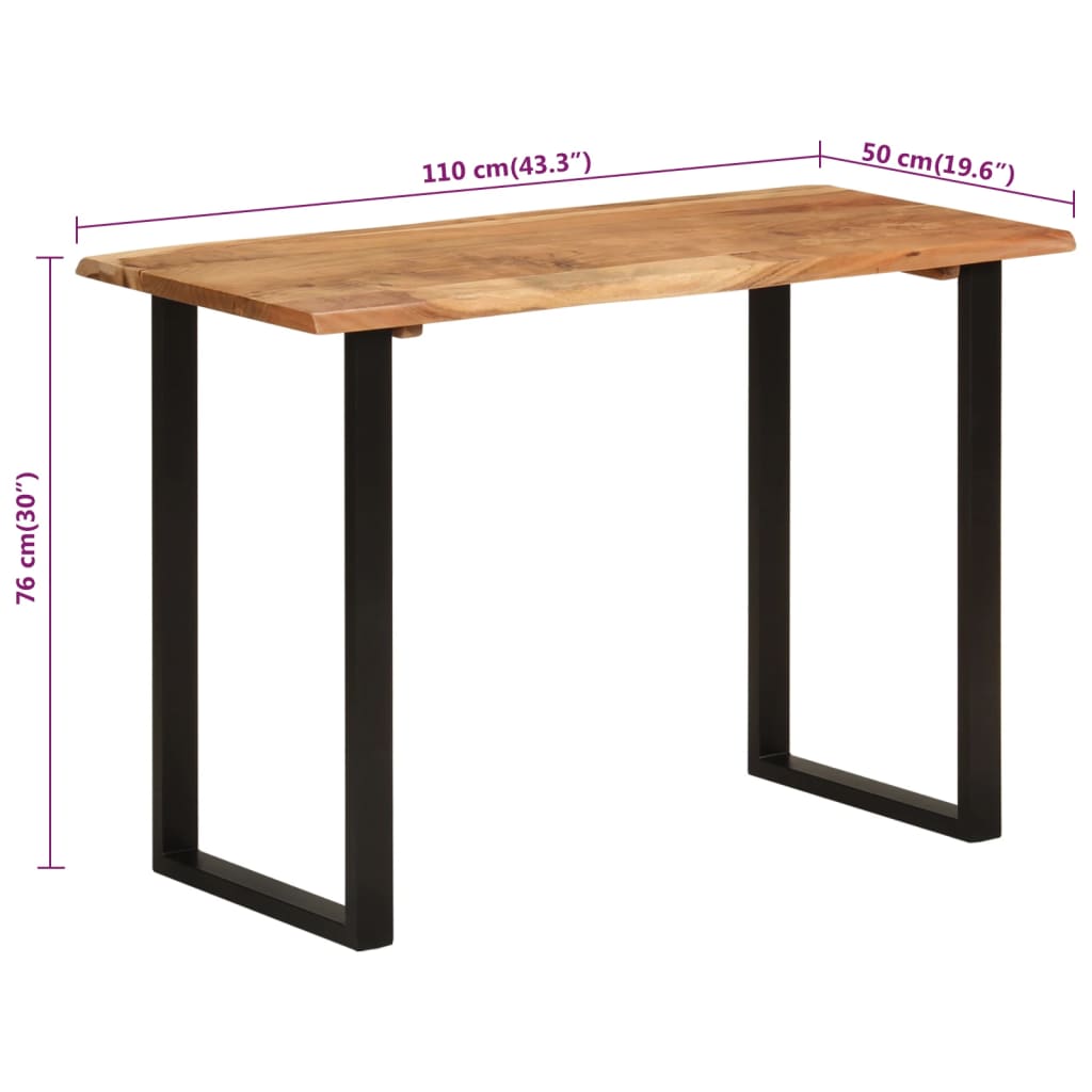 vidaXL Mesa de jantar 110x50x76 madeira de acácia maciça