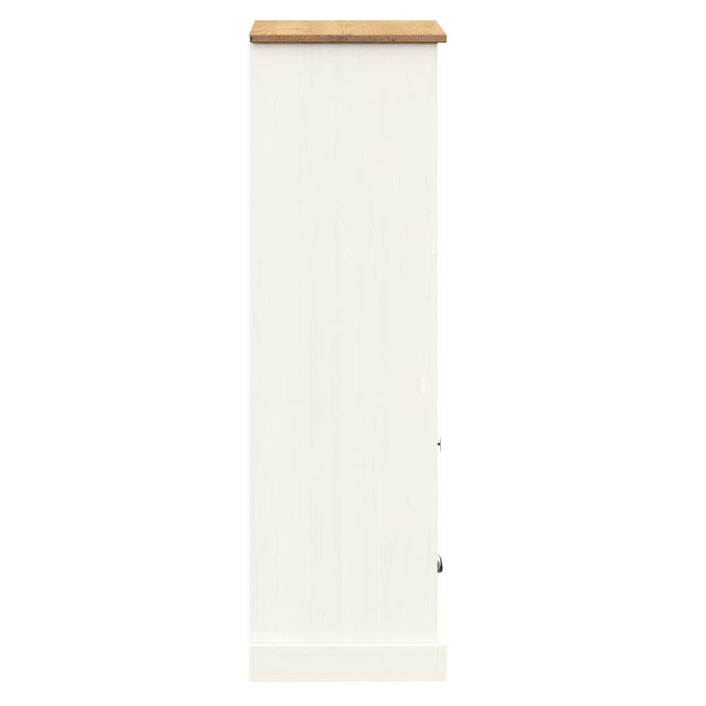 vidaXL Estante VIGO 60x35x114,5 cm madeira de pinho maciça branco