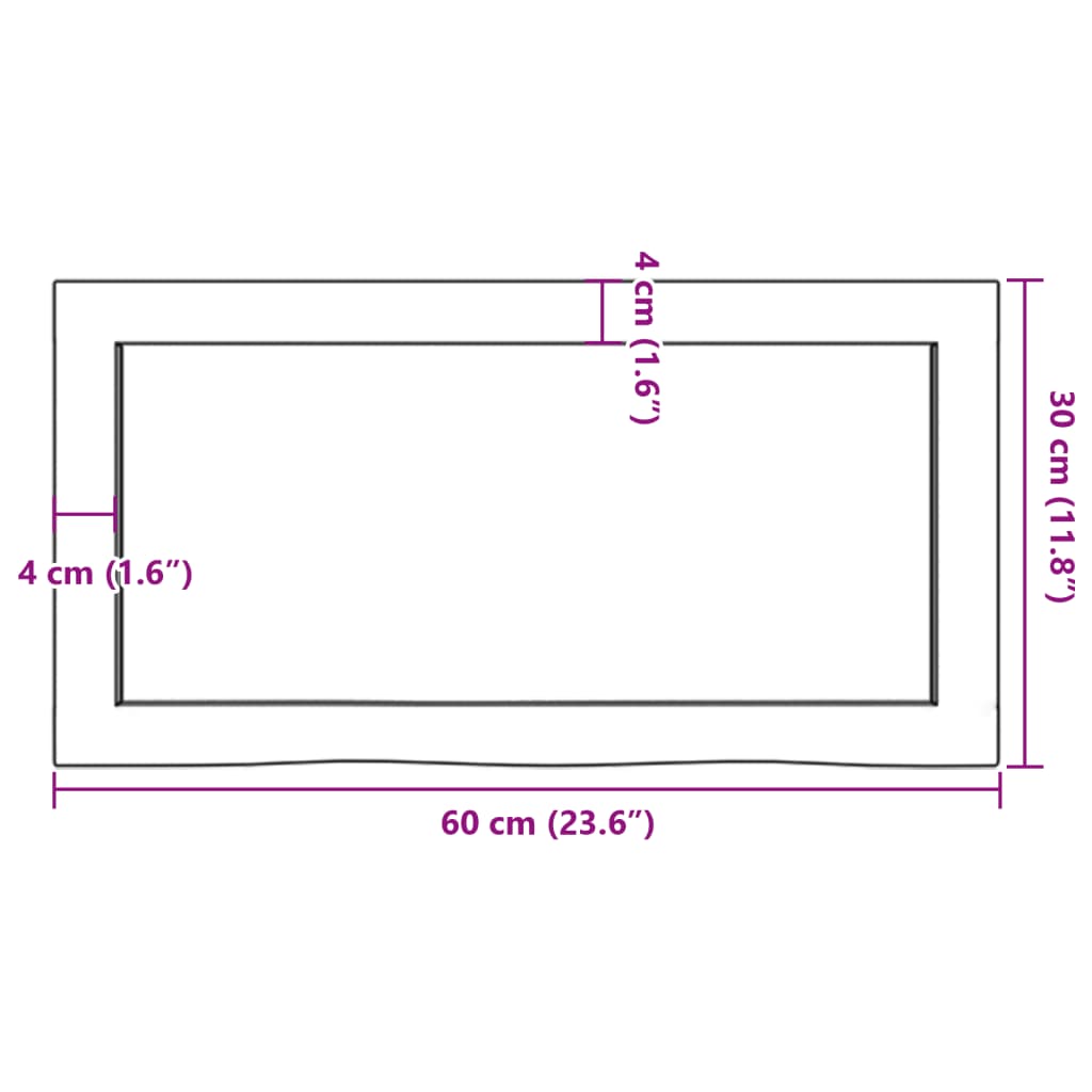 vidaXL Prateleira de parede 60x30x(2-6) cm carvalho maciço não tratado