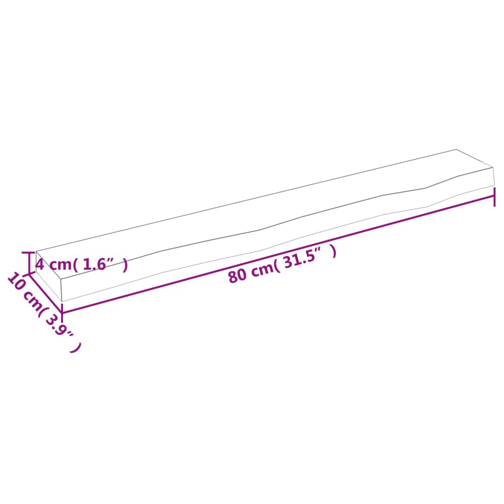 vidaXL Prateleira de parede 80x10x4 cm carvalho tratado castanho-claro