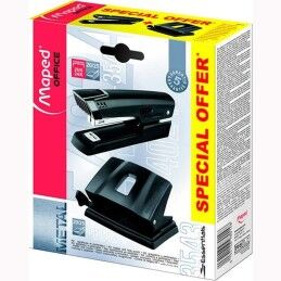 Maped|Conjunto Maped 3543 Essentials Perfuradora Agrafadora Preto (16 Unidades)