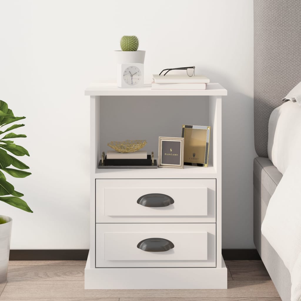 vidaXL Mesa de cabeceira 43x36x60 cm branco