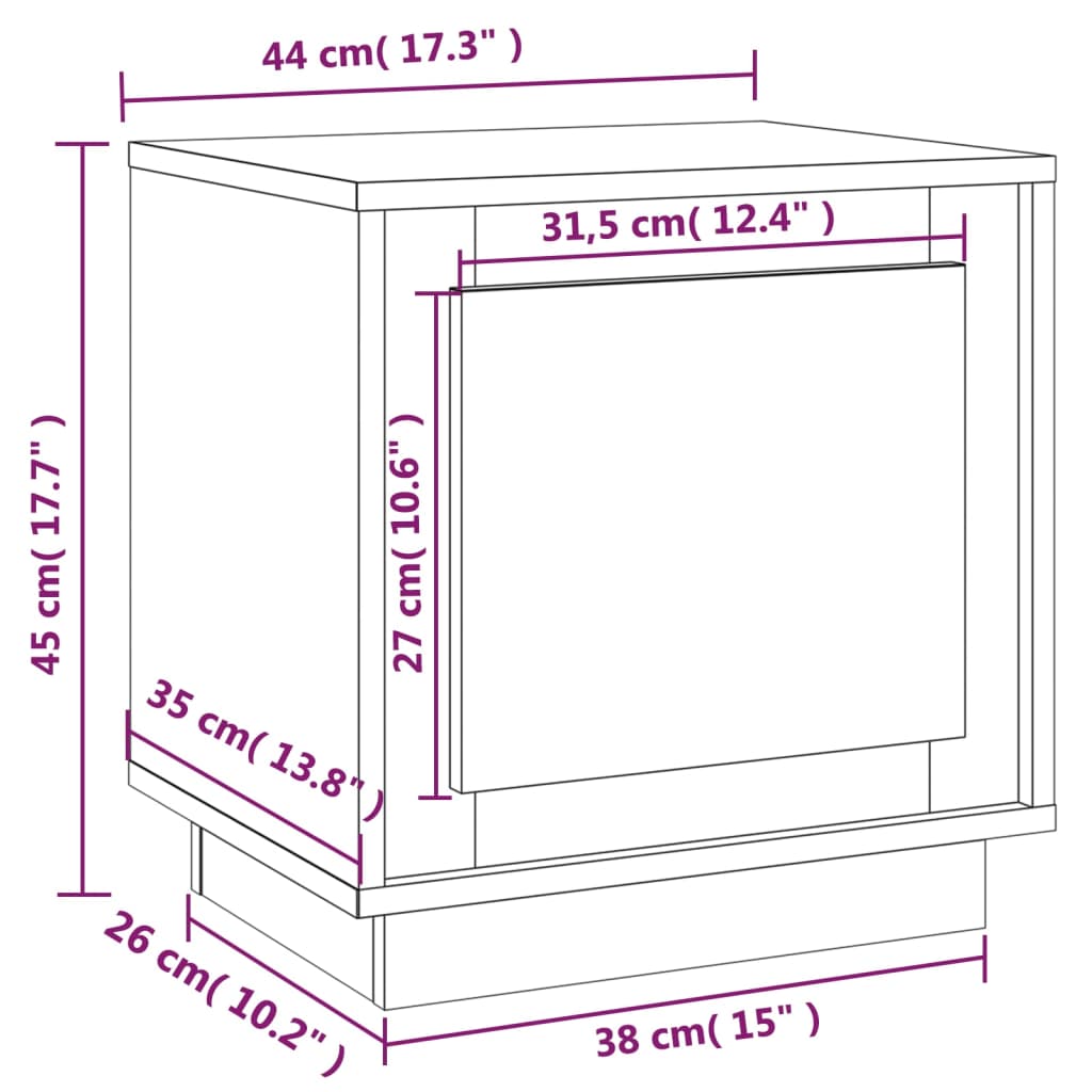 vidaXL Mesas cabeceira 2 pcs 44x35x45 deriv. madeira carvalho castanho