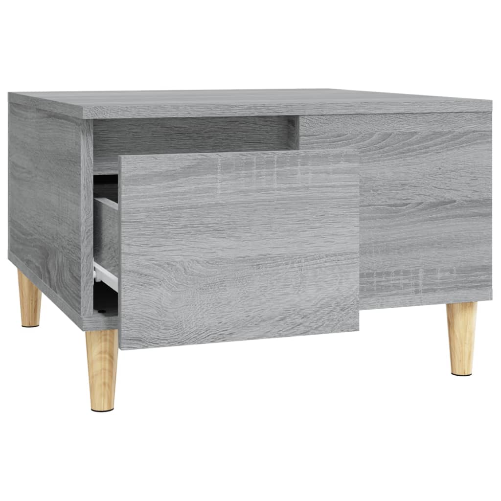 vidaXL Mesa de centro 55x55x36,5 cm derivados de madeira cinza sonoma