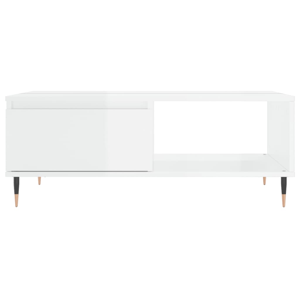 vidaXL Mesa de centro 90x60x35cm derivados de madeira branco brilhante