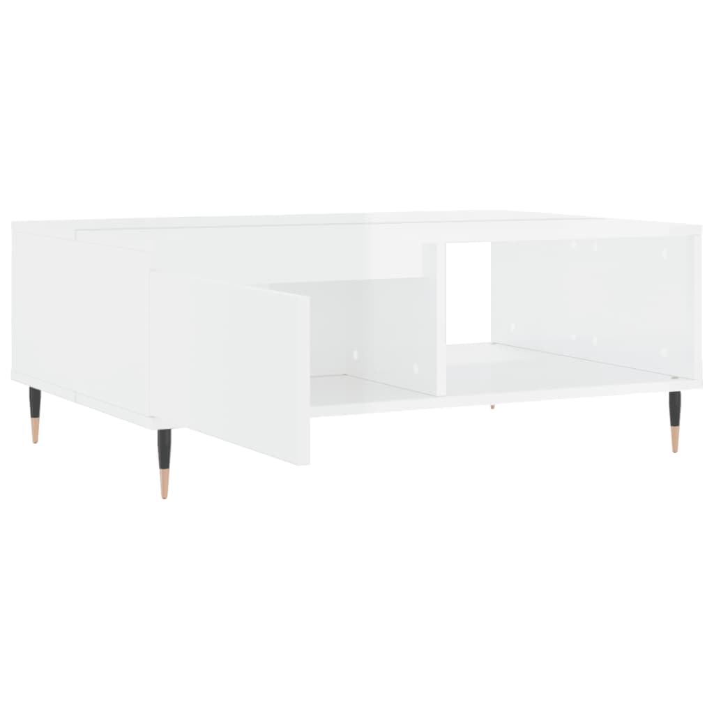 vidaXL Mesa de centro 90x60x35cm derivados de madeira branco brilhante