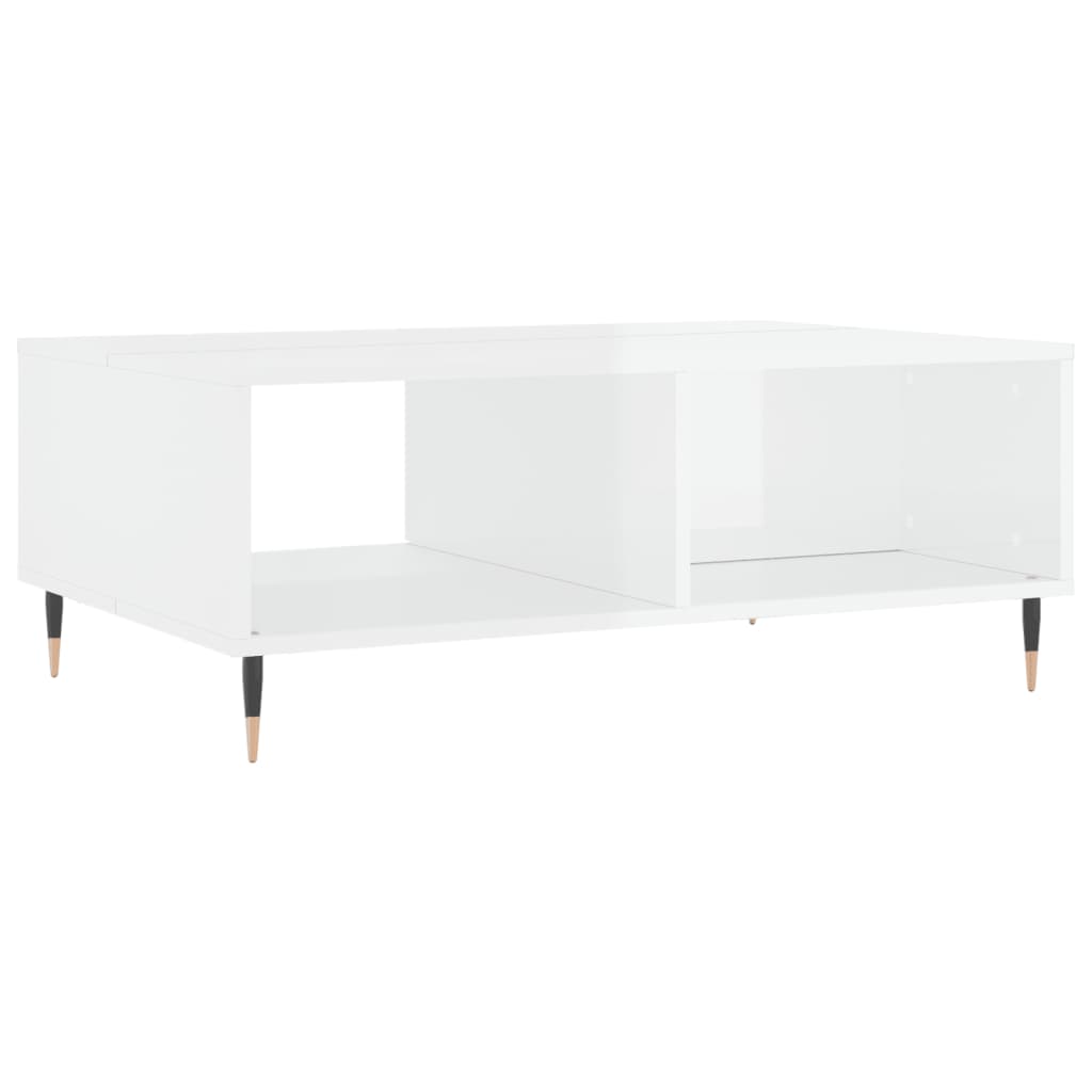 vidaXL Mesa de centro 90x60x35cm derivados de madeira branco brilhante