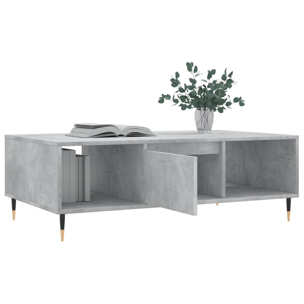 vidaXL Mesa de centro 104x60x35 cm derivados madeira cinzento cimento