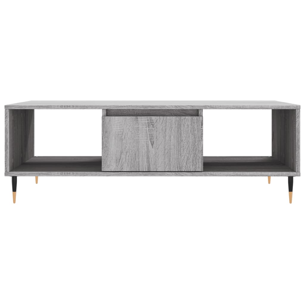 vidaXL Mesa de centro 104x60x35 cm derivados madeira cinzento sonoma