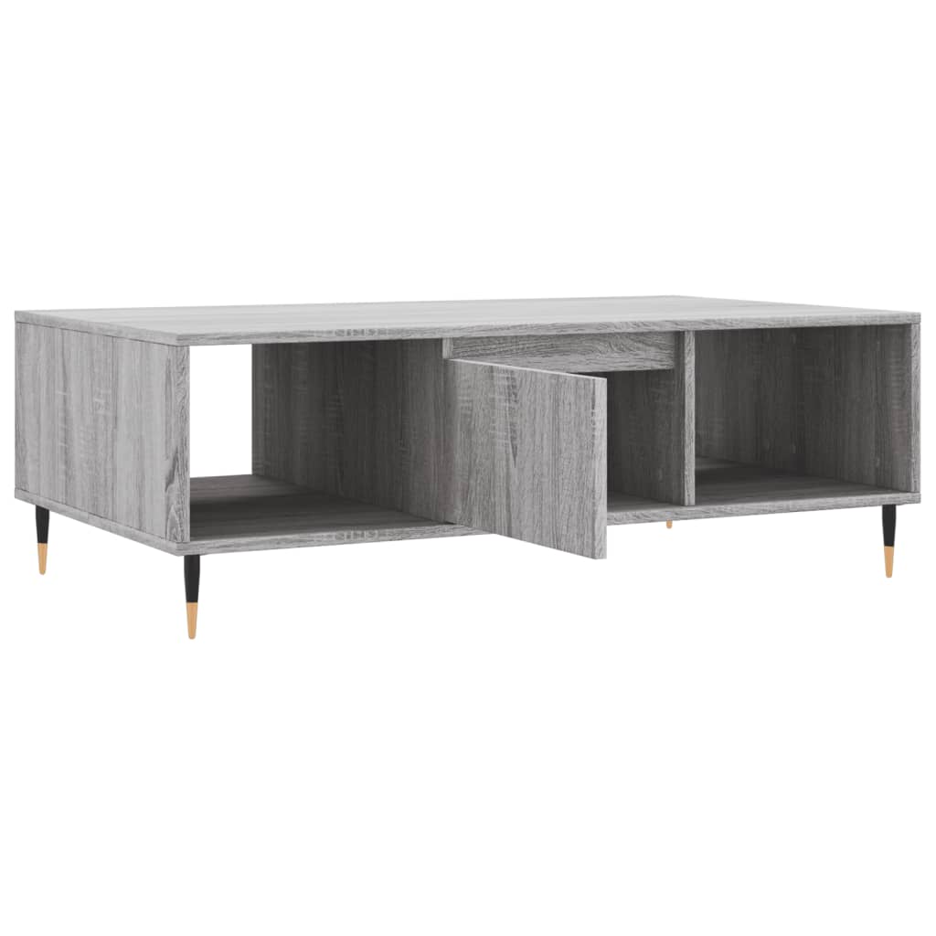 vidaXL Mesa de centro 104x60x35 cm derivados madeira cinzento sonoma