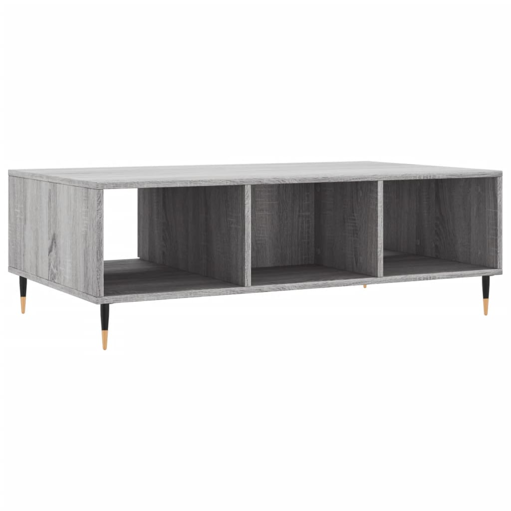 vidaXL Mesa de centro 104x60x35 cm derivados madeira cinzento sonoma