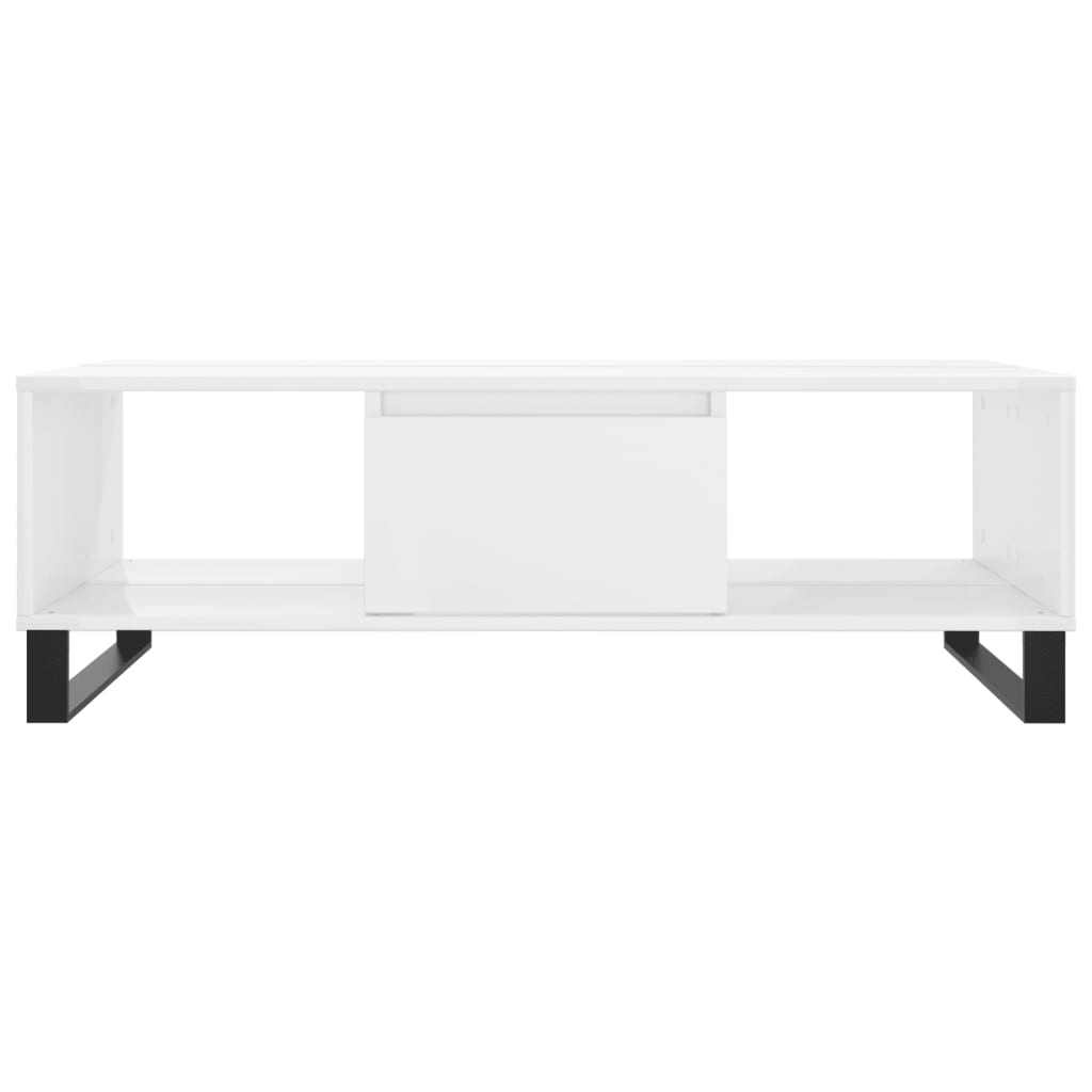 vidaXL Mesa de centro 104x60x35 cm derivados madeira branco brilhante