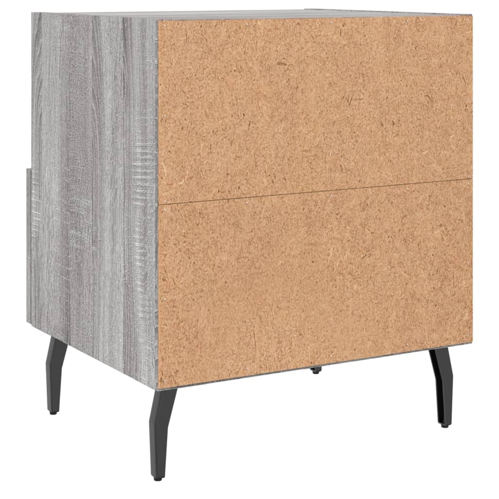 vidaXL Mesa cabeceira 40x35x47,5 cm derivados madeira sonoma cinza