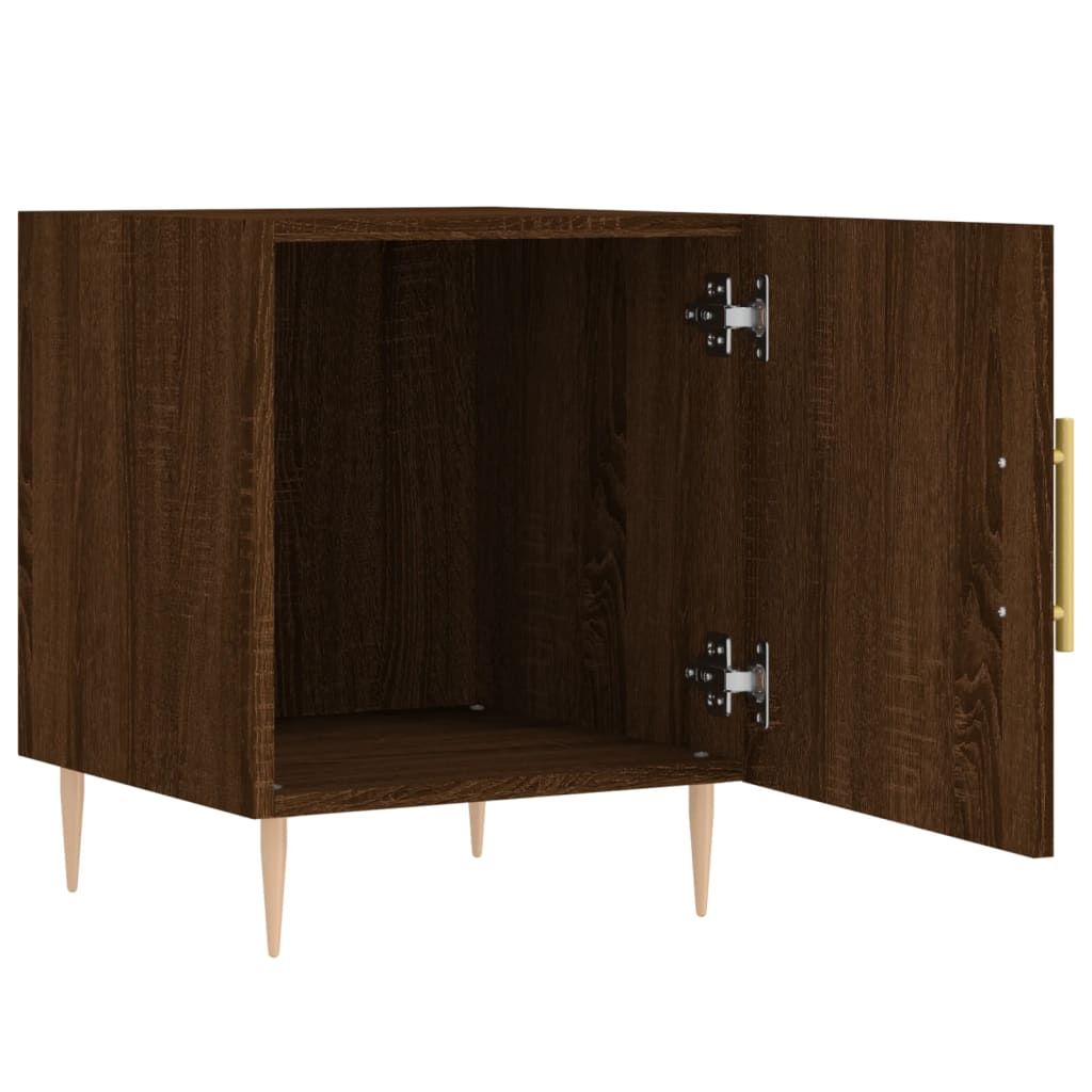 vidaXL Mesa cabeceira 2pcs 40x40x50cm deriv. madeira carvalho castanho