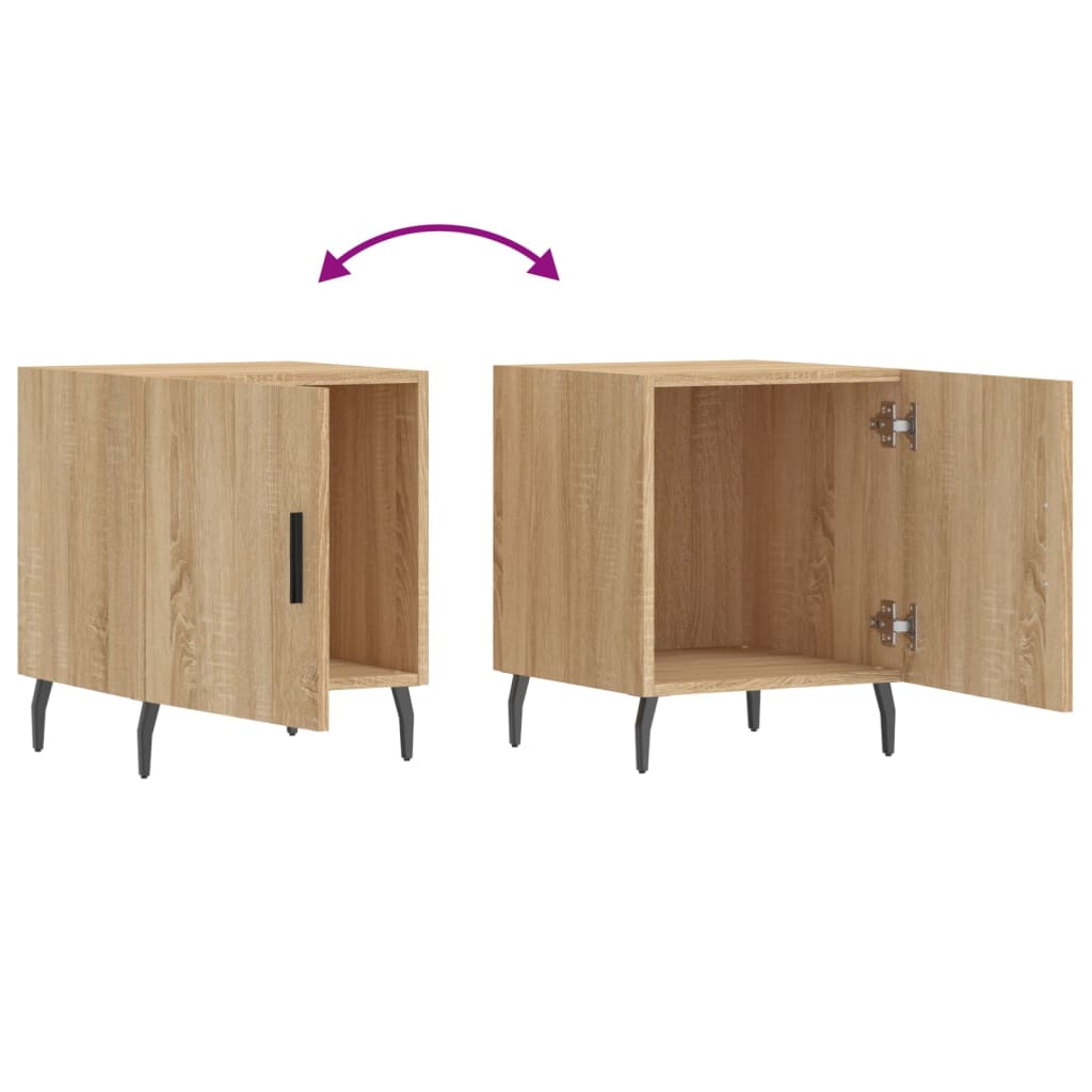 vidaXL Mesa cabeceira 2pcs 40x40x50cm deriv. madeira carvalho sonoma