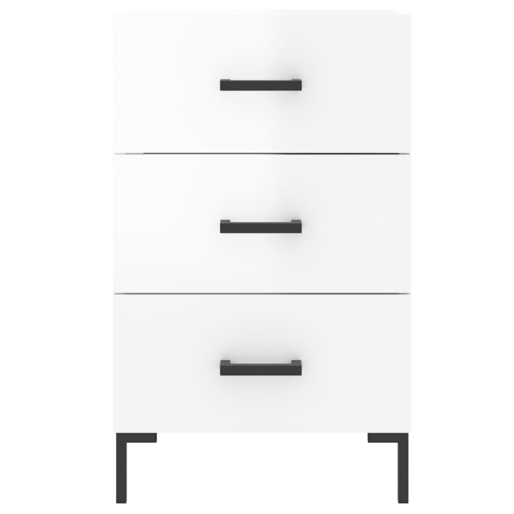 vidaXL Mesa de cabeceira 40x40x66cm derivados madeira branco brilhante