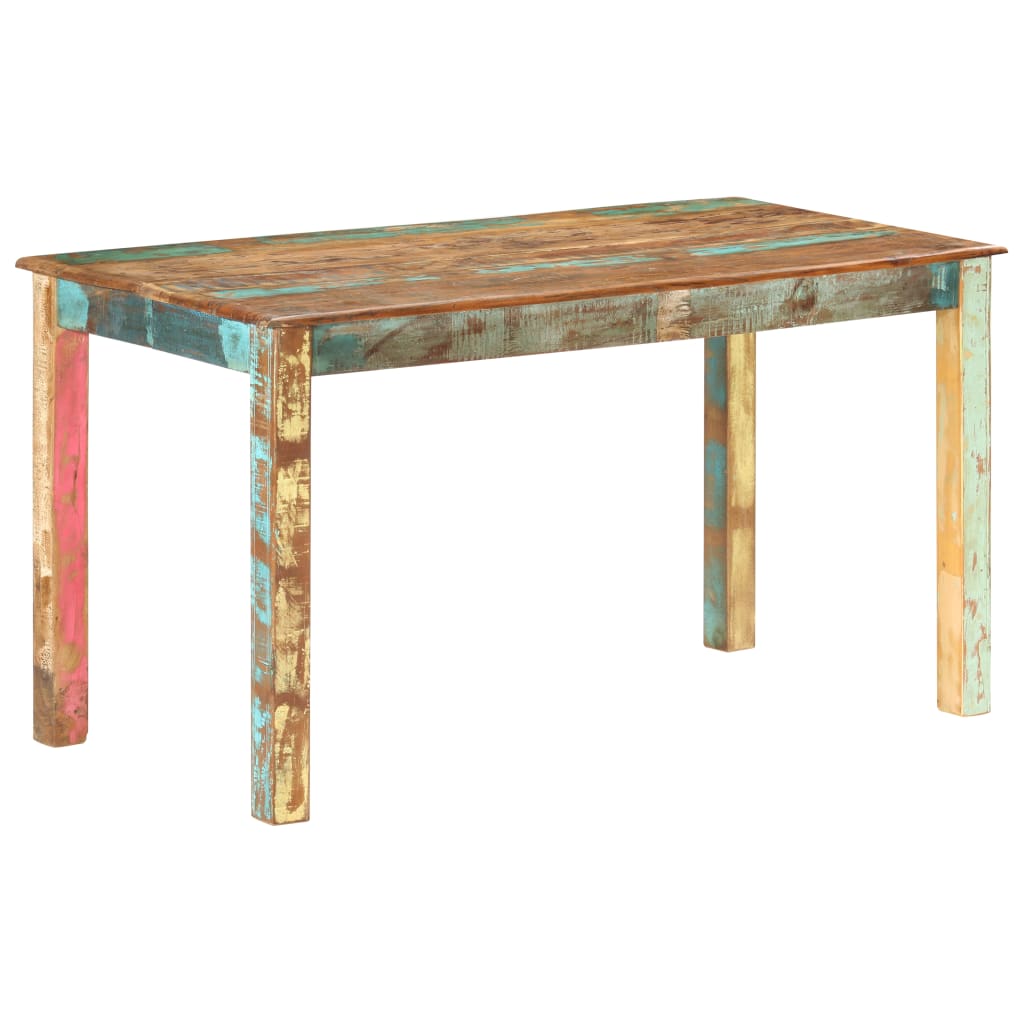 vidaXL Mesa de jantar 140x70x76 cm madeira recuperada maciça