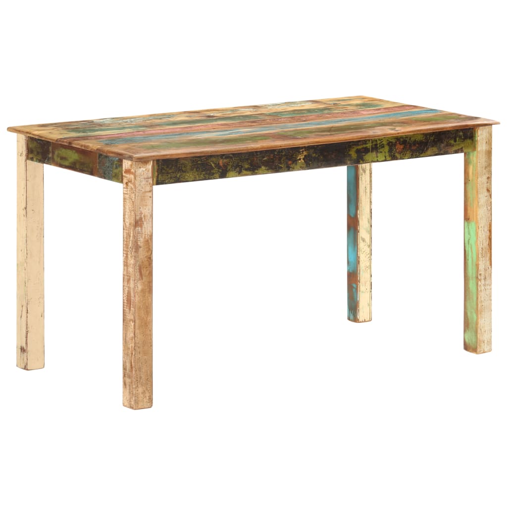 vidaXL Mesa de jantar 140x70x76 cm madeira recuperada maciça