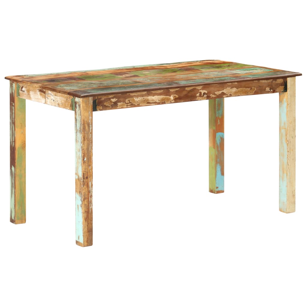 vidaXL Mesa de jantar 140x70x76 cm madeira recuperada maciça