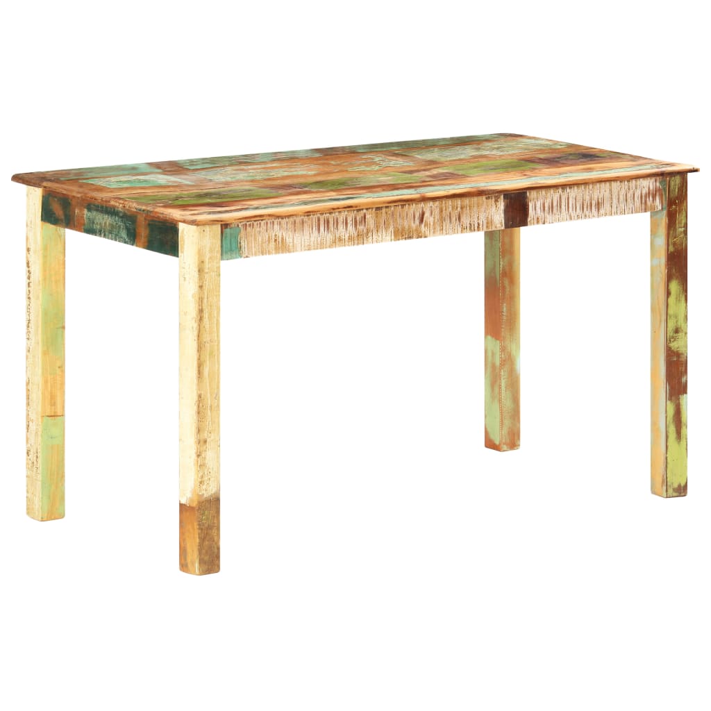 vidaXL Mesa de jantar 140x70x76 cm madeira recuperada maciça