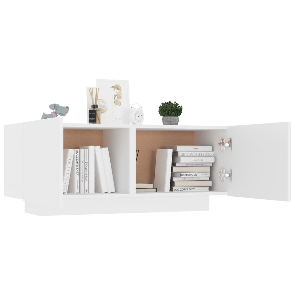 vidaXL Mesa de cabeceira 100x35x40 cm derivados de madeira branco