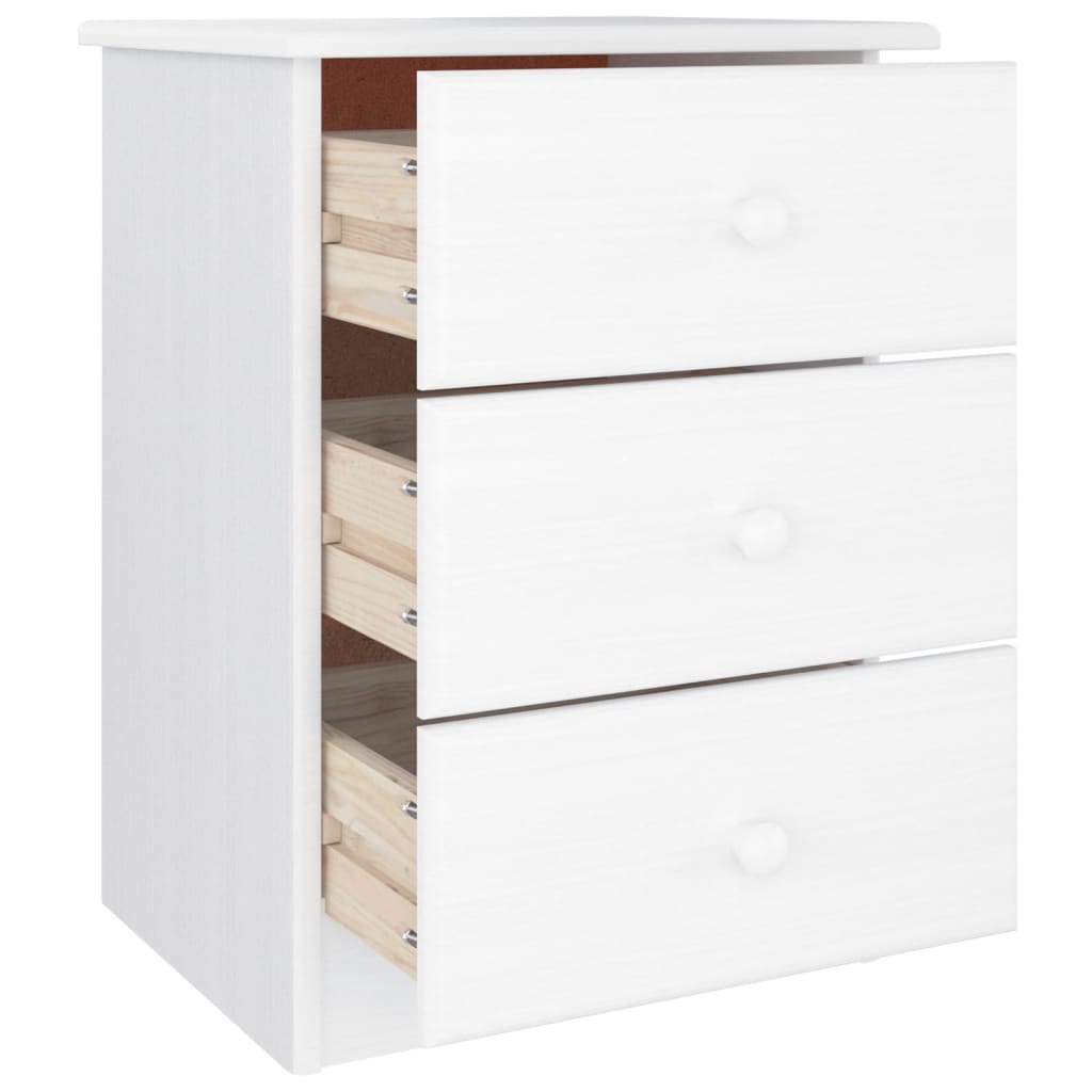 vidaXL Mesa de cabeceira ALTA 41x35x55,5 cm pinho maciço branco