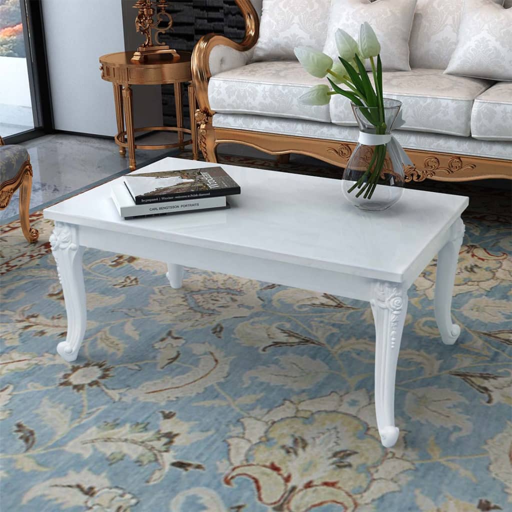 vidaXL Mesa de centro 100x50x42 cm derivados madeira branco brilhante