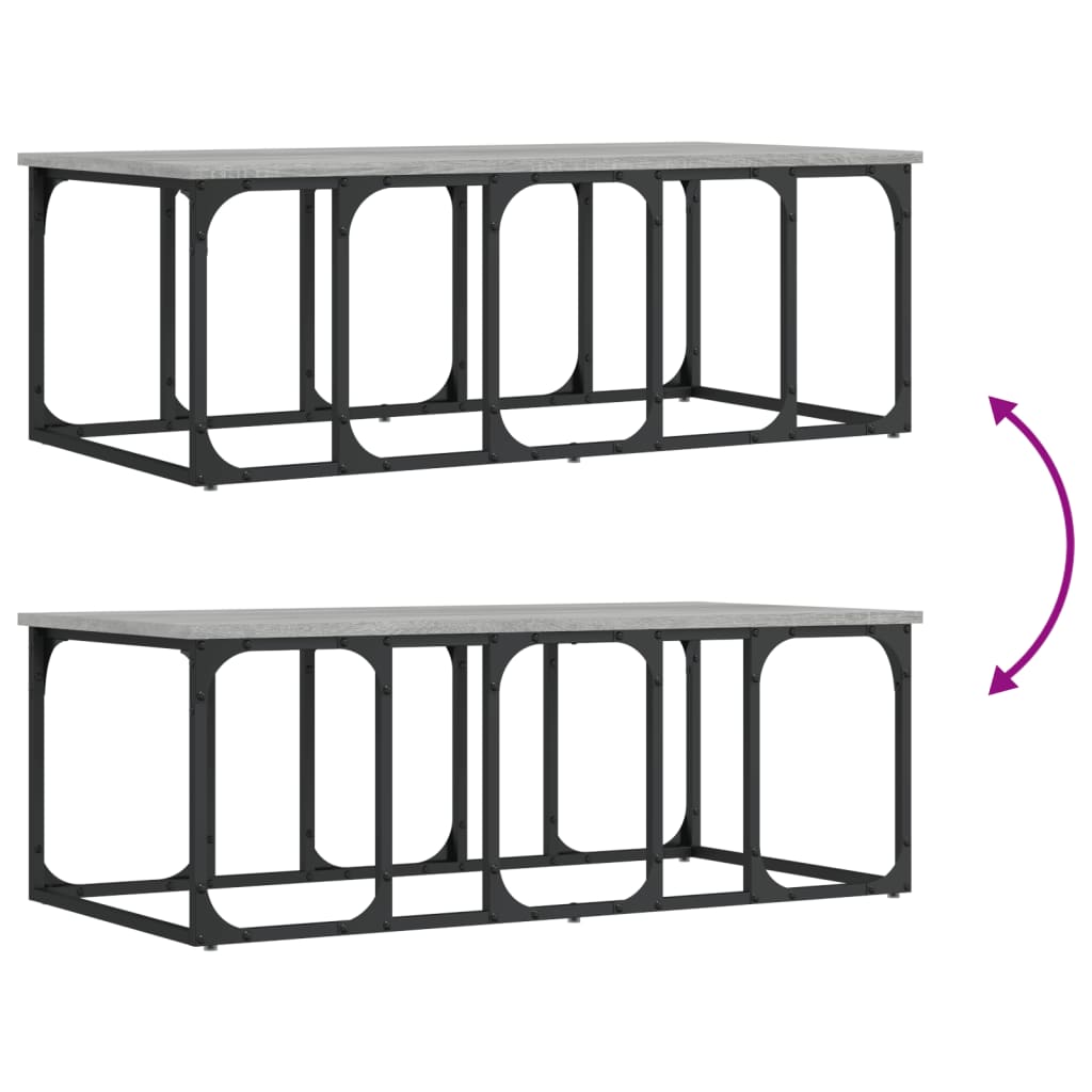 vidaXL Mesa de centro 100x50x35,5 cm derivados madeira cinzento sonoma