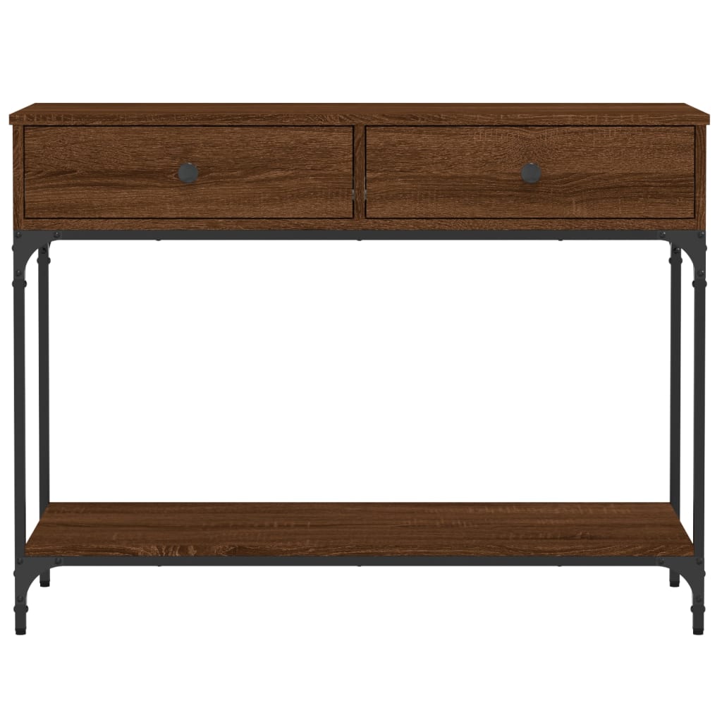 vidaXL Mesa consola 100x34,5x75 cm derivados madeira carvalho castanho