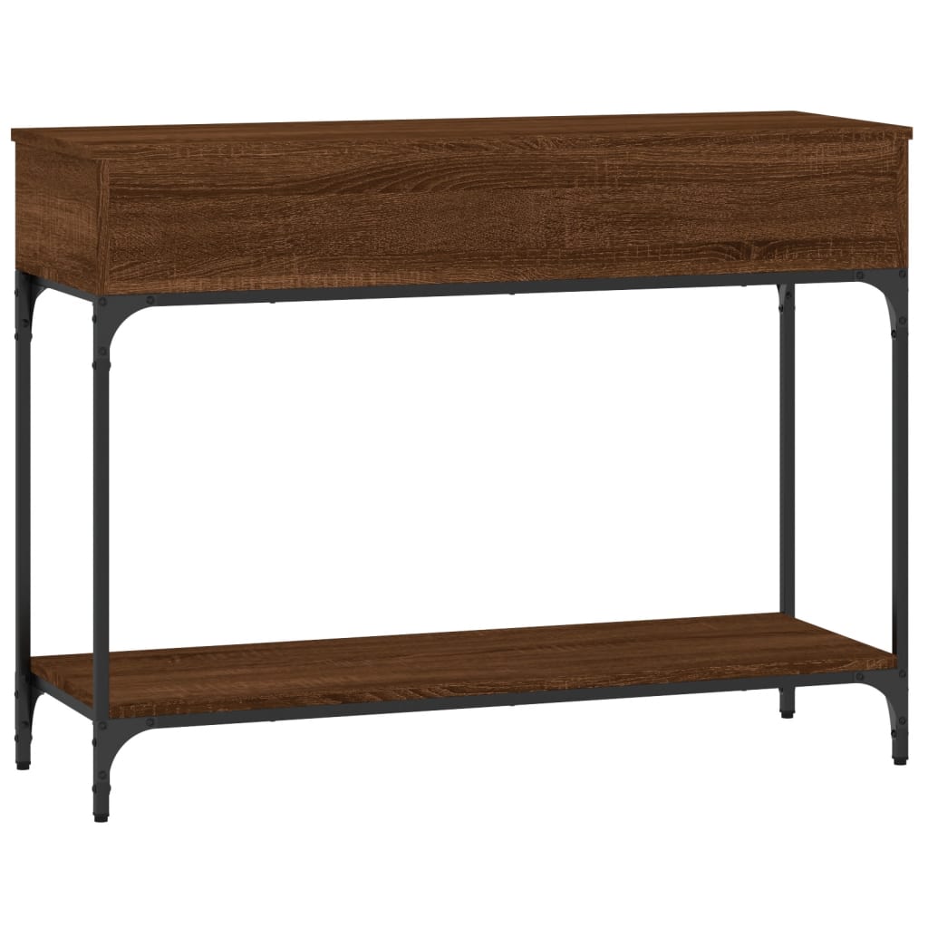 vidaXL Mesa consola 100x34,5x75 cm derivados madeira carvalho castanho