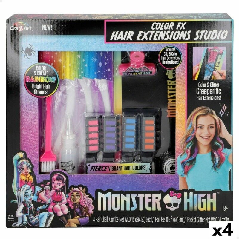 Monster High|Conjunto de Cabeleireiro Monster High Extensões para o Cabelo (4 Unidades) Monster High|Conjunto de Cabeleireiro Monster High Extensões para o Cabelo (4 Unidades)