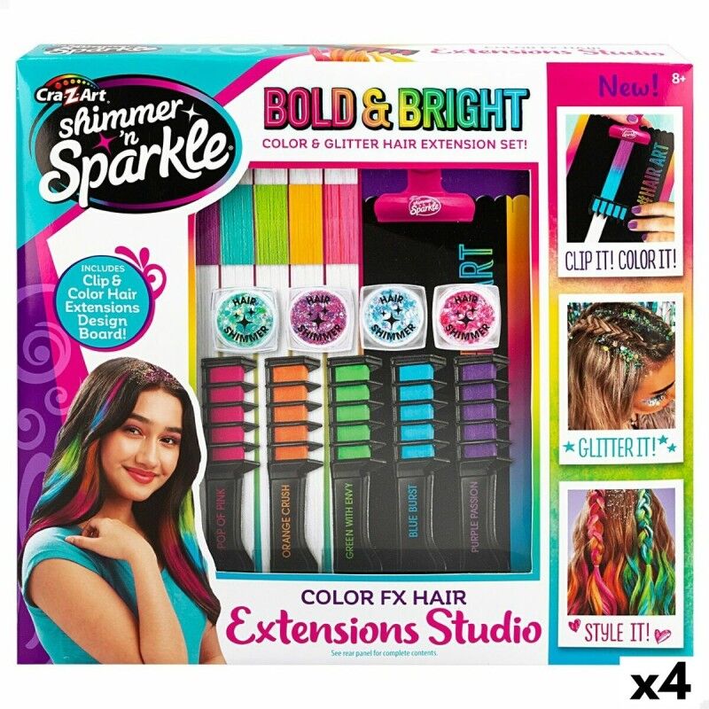 Cra-Z-Art|Conjunto de Cabeleireiro Cra-Z-Art Extensões para o Cabelo (4 Unidades) Cra-Z-Art|Conjunto de Cabeleireiro Cra-Z-Art Extensões para o Cabelo (4 Unidades)