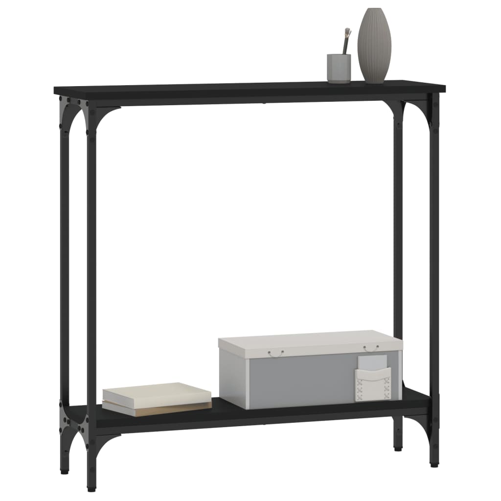 vidaXL Mesa consola 75x22,5x75 cm derivados de madeira preto