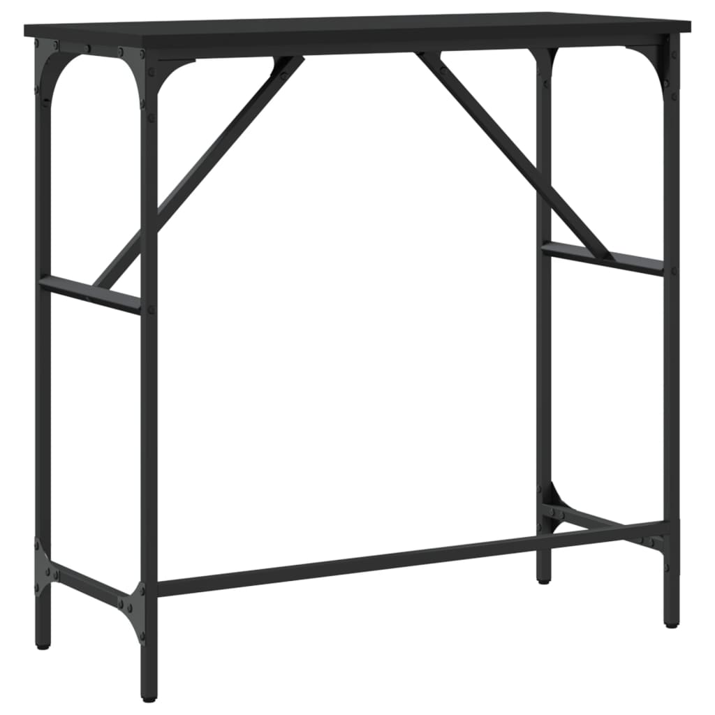 vidaXL Mesa consola 75x32x75 cm derivados de madeira preto