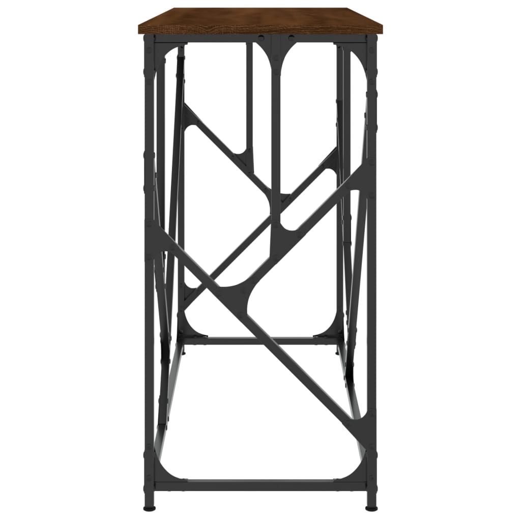 vidaXL Mesa consola 100x40x80cm derivados de madeira carvalho castanho