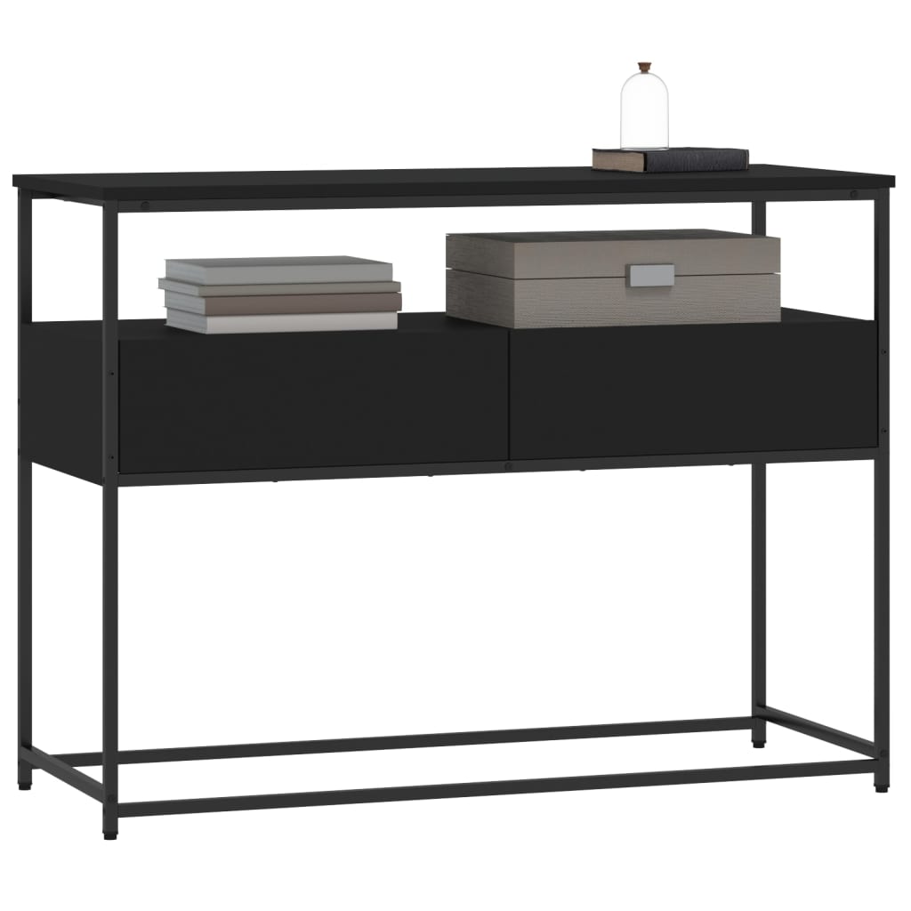 vidaXL Mesa consola 100x40x75 cm derivados de madeira preto