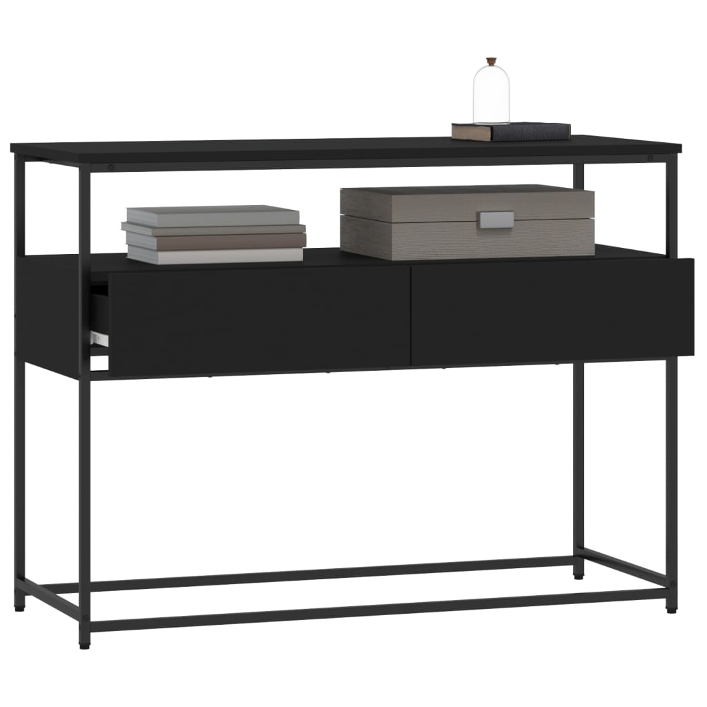 vidaXL Mesa consola 100x40x75 cm derivados de madeira preto