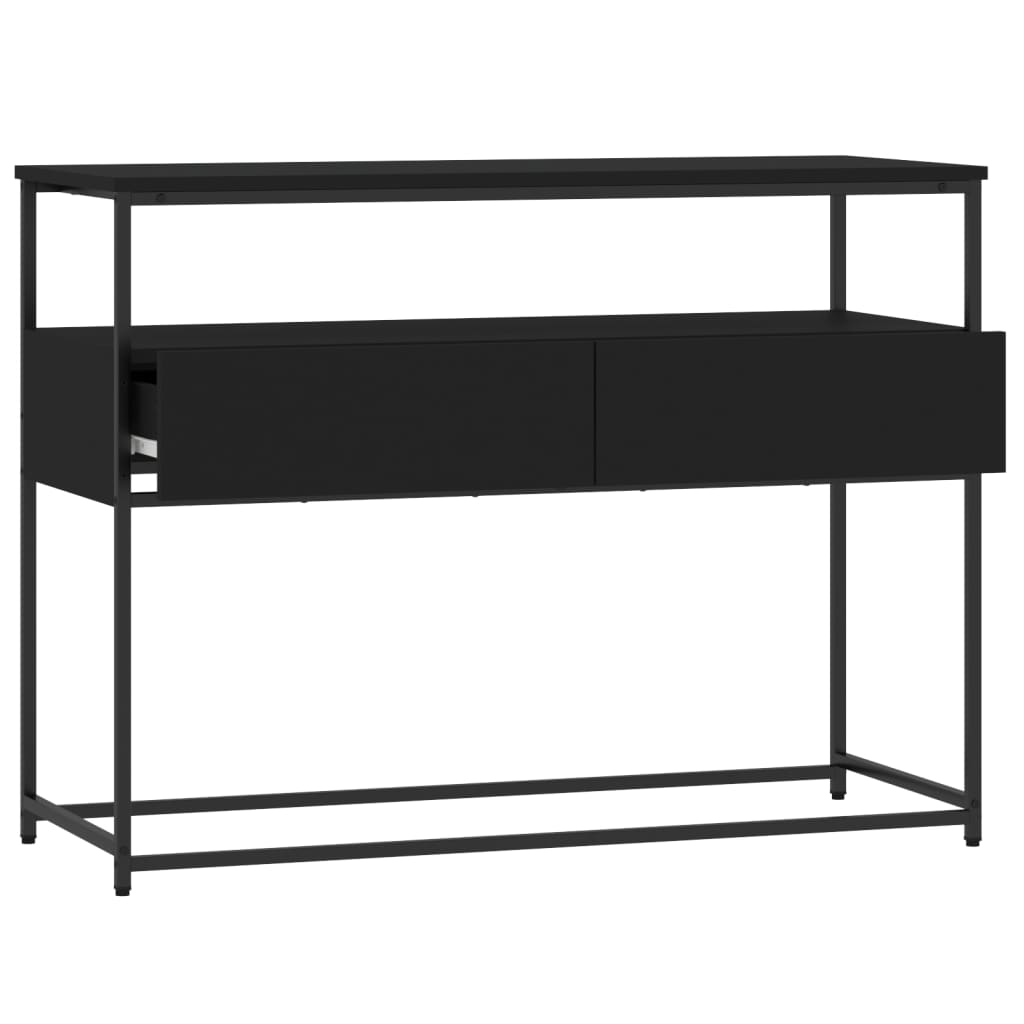 vidaXL Mesa consola 100x40x75 cm derivados de madeira preto