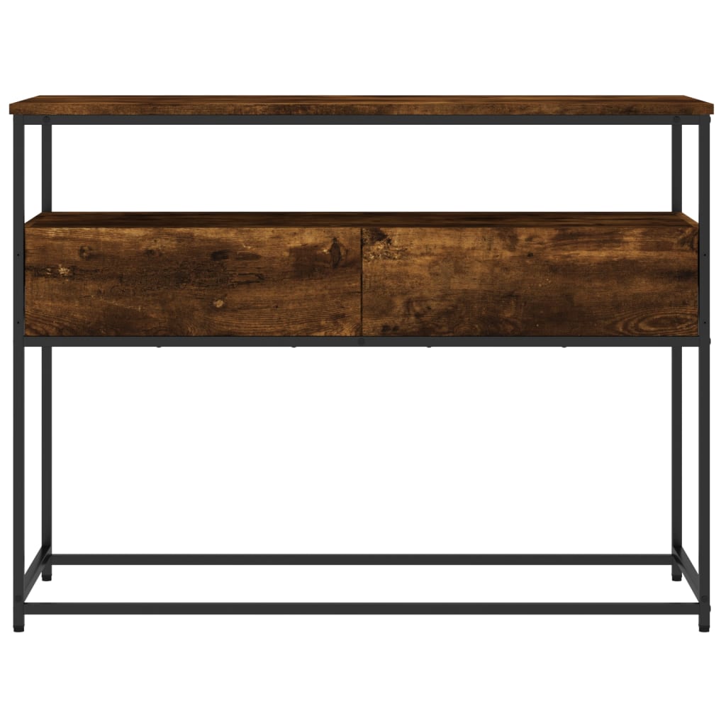 vidaXL Mesa consola 100x40x75 cm derivados de madeira carvalho fumado