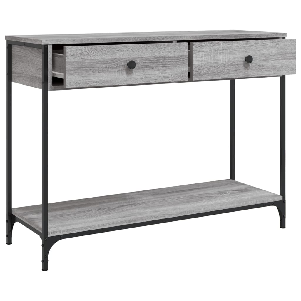 vidaXL Mesa consola 100x34,5x75cm derivados de madeira cinzento sonoma