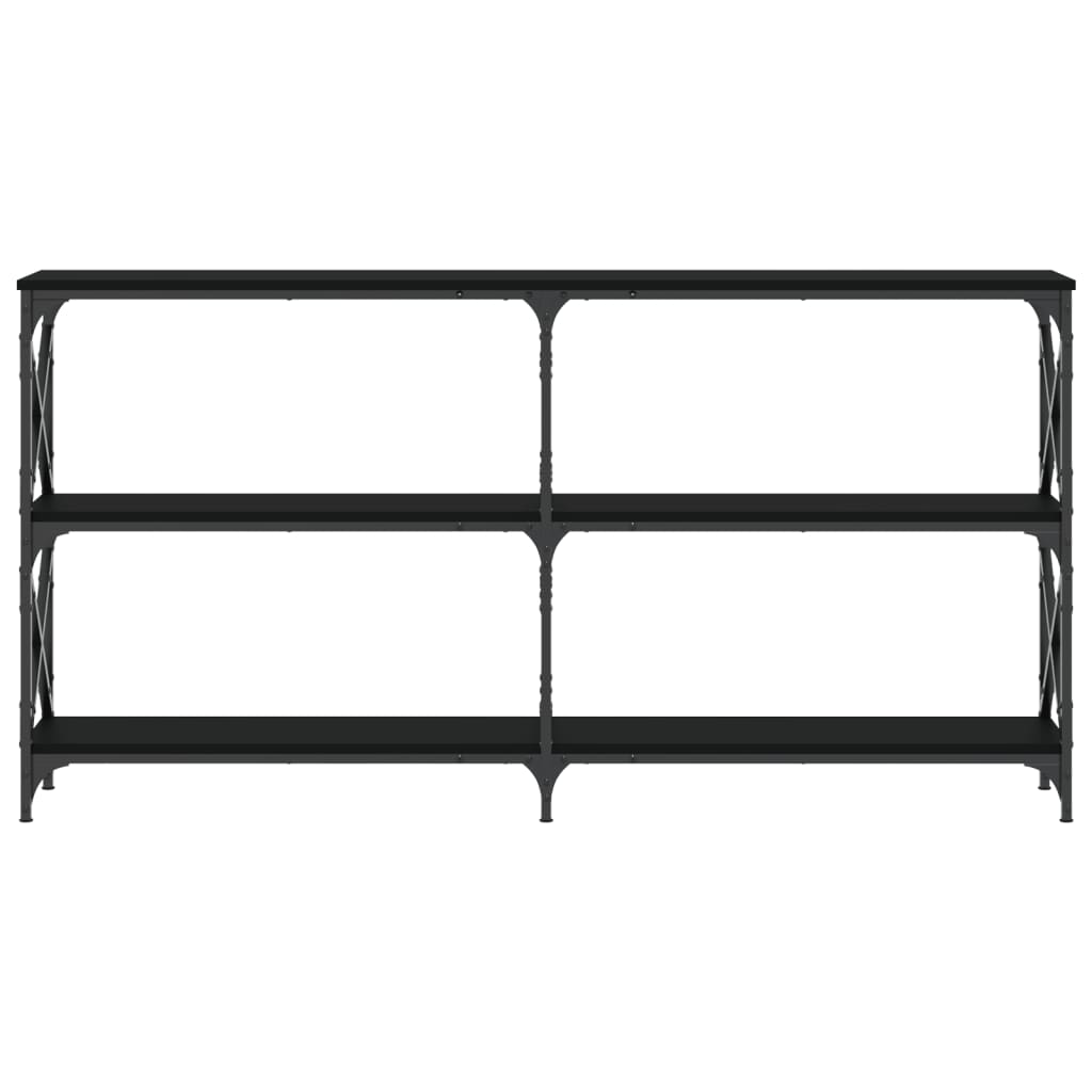 vidaXL Mesa consola 156x28x80,5 cm derivados de madeira preto