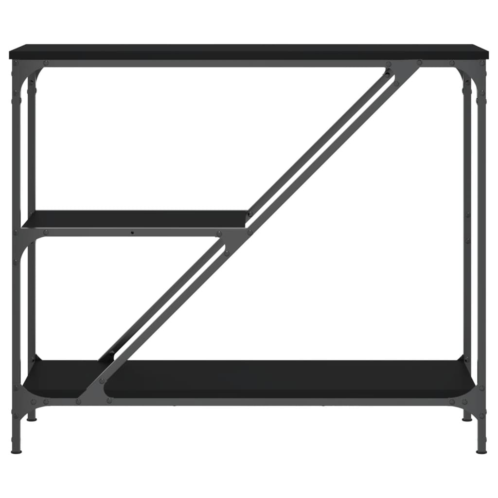 vidaXL Mesa consola 88,5x30x75 cm derivados de madeira preto