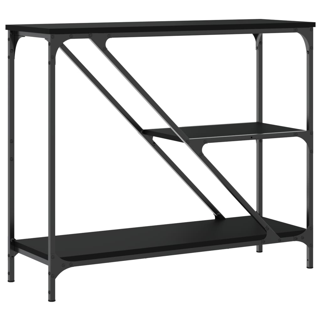 vidaXL Mesa consola 88,5x30x75 cm derivados de madeira preto